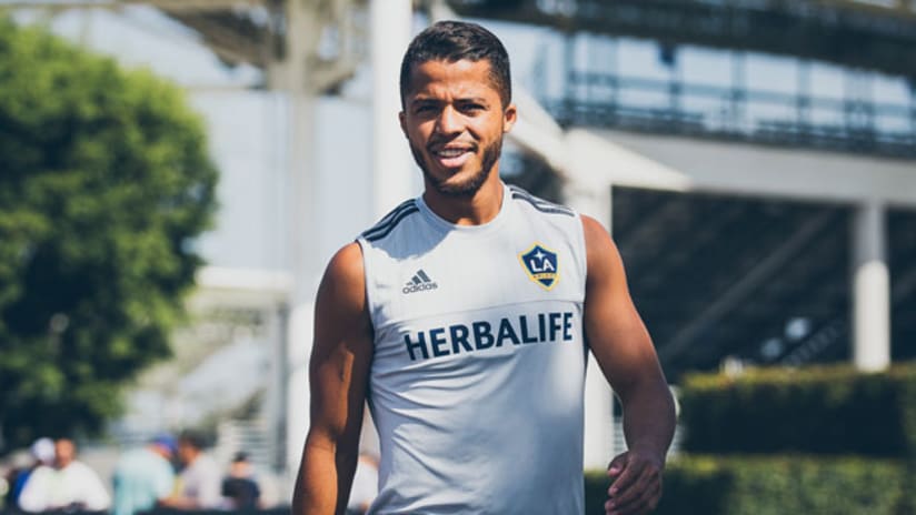 Giovani Dos Santos at first LA Galaxy training