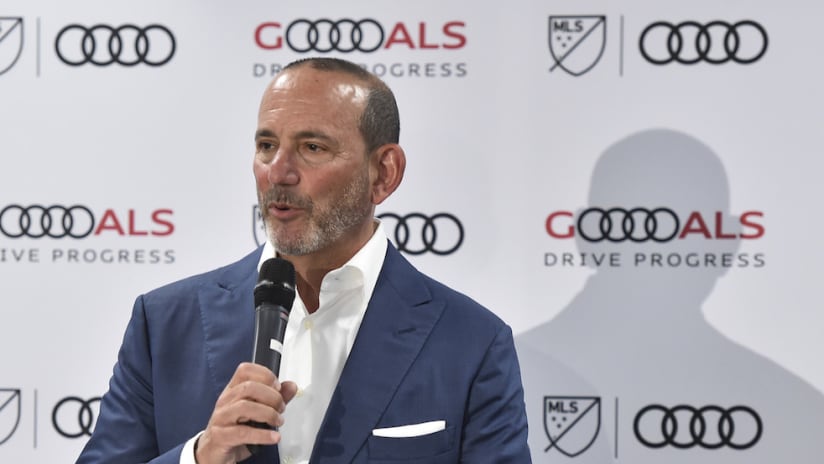 Don Garber speaks at a press conference