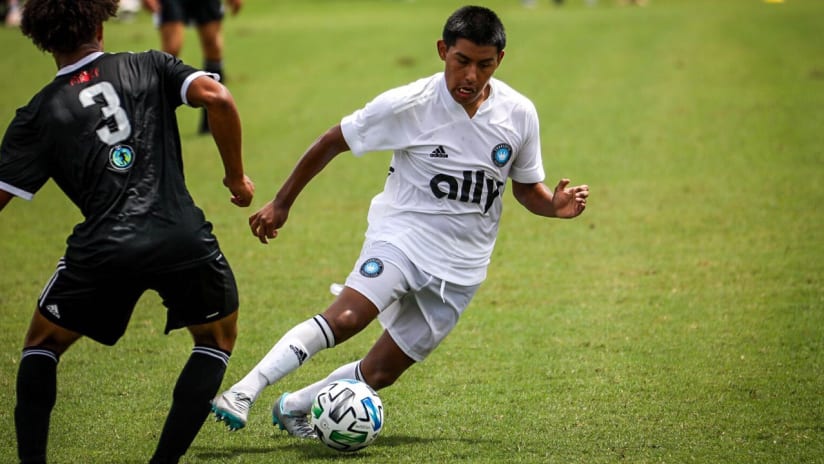 Charlotte FC - U-17 player dribbles - first game - academy