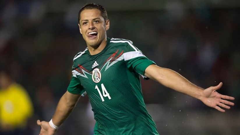 Javier "Chicharito" Hernández celebrates goal vs Honduras