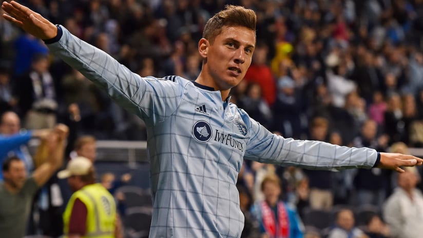 Sporting KC's Krisztian Nemeth celebrates