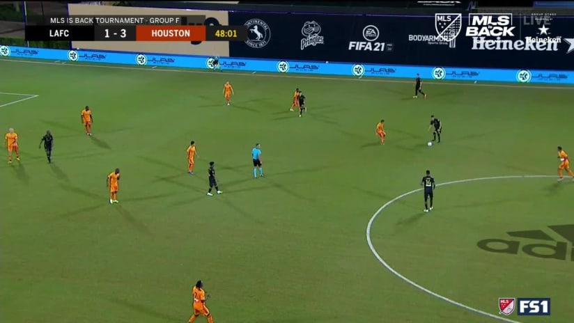 SHOT ON TARGET: Bradley Wright-Phillips, Los Angeles Football Club - 49th minute