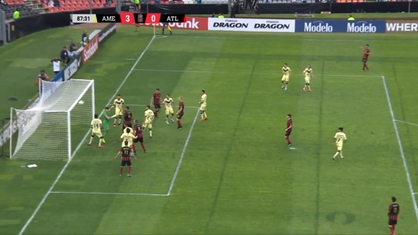 WOODWORK: Pity Martinez nearly goes bar-down on a free kick