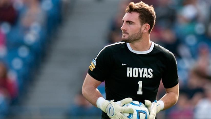 San Jose Earthquakes goalkeeper Tomas Gomez with Georgetown