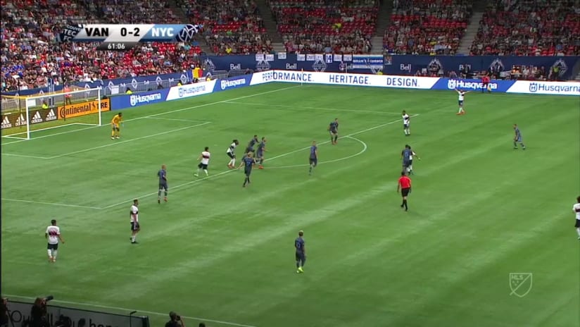 SAVE: Sean Johnson blocks long range Fredy Montero shot