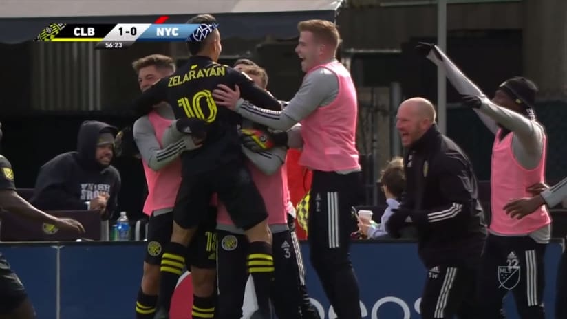GOAL: Lucas Zelarayan opens his MLS account to open the scoring for Columbus