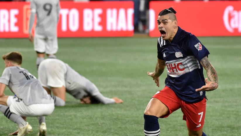 Gustavo Bou celebrates stoppage-time winner vs. Montreal - 2020 MLS Cup Playoffs