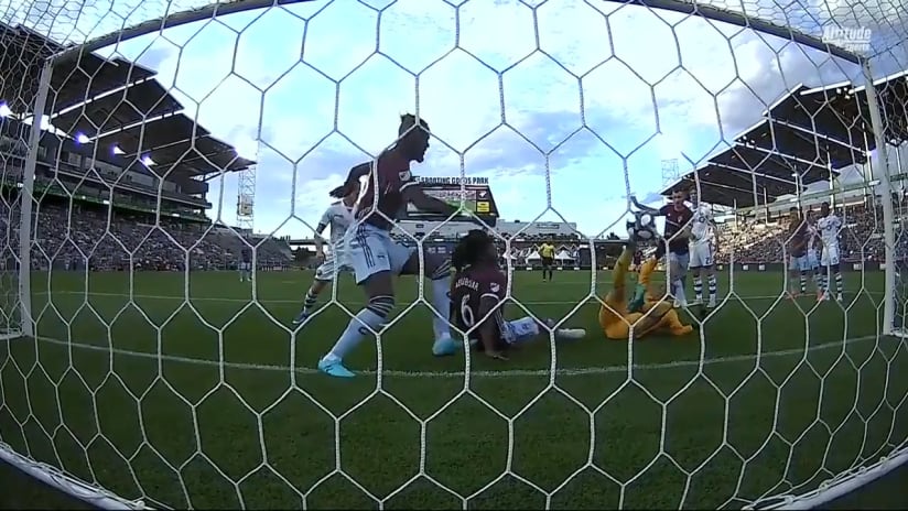 OWN GOAL: Evan Bush deflects ball into his own net