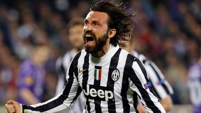 Andrea Pirlo celebrates a goal for Juventus