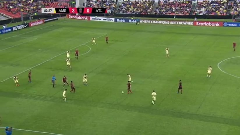 CHANCE: Ezequiel Barco plays Adam Jahn in on a beautiful throughball