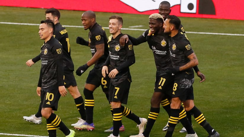 Columbus Crew celebrate vs. RBNY - Nov. 21, 2020