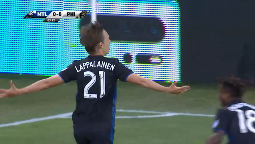 GOAL: Lassi Lappalainen with a goal in his MLS debut 