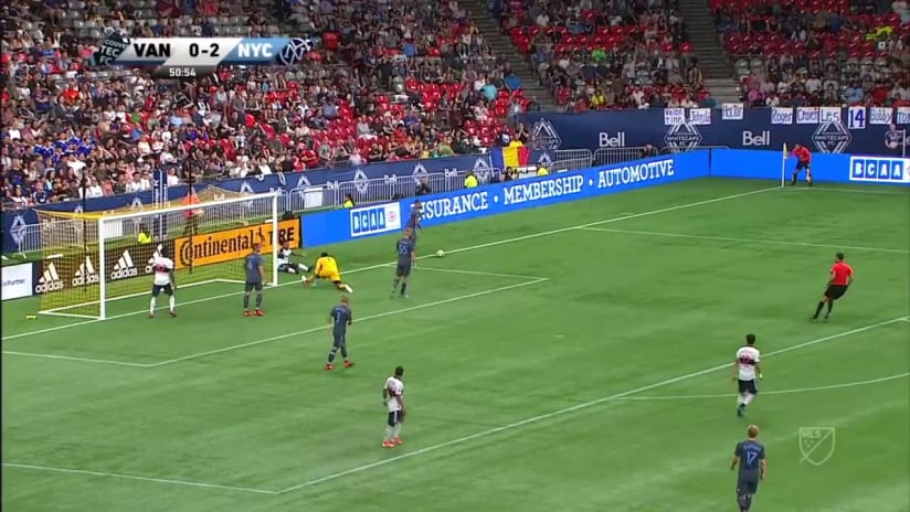 SAVE: Sean Johnson stuffs Yordy Reyna with his foot