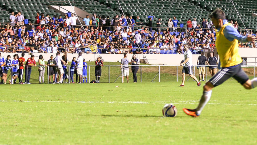 New York City FC player takes a shot - Puerto Rico - Open Practice