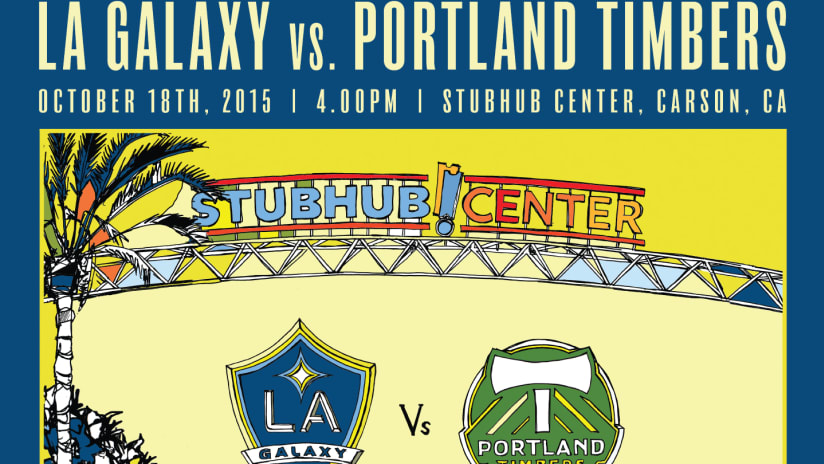 LA Galaxy Portland Timbers commemorative Match day poster