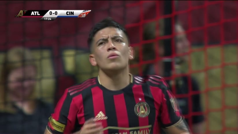 SAVE: Spencer Richey great foot save to deny Ezequiel Barco