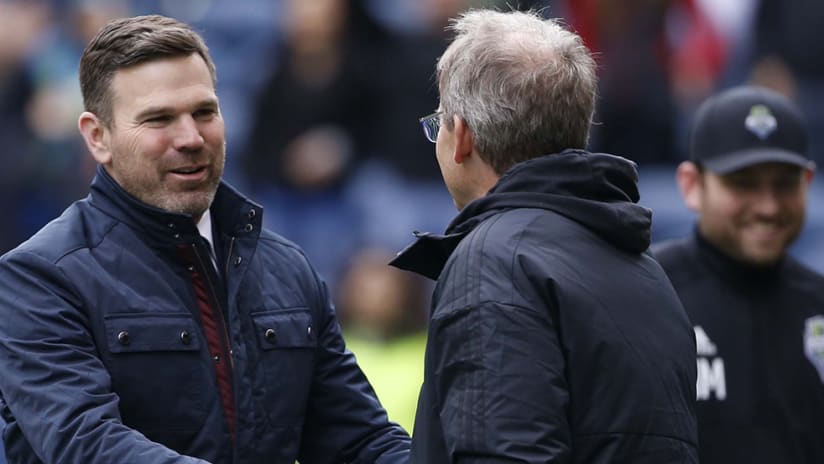 Brian Schmetzer - Greg Vanney - hand shake