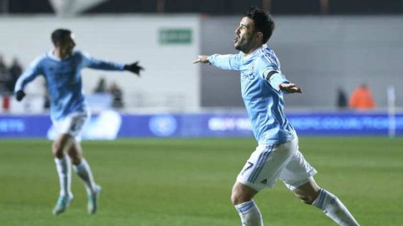 David Villa scores his first ever goal for New York City FC