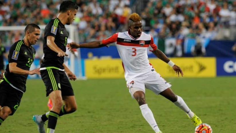 Joevin Jones (Trinidad & Tobago) in action vs. Mexico, 2015 Gold Cup