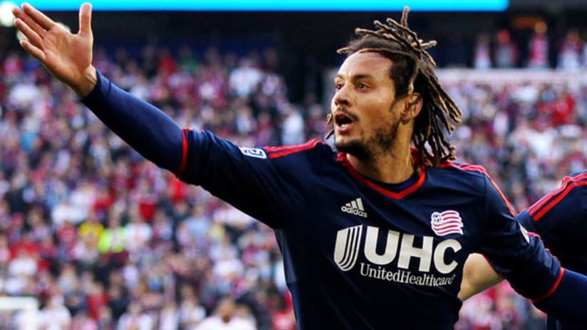 Jermaine Jones celebrates a goal at Red Bull Arena (Nov. 23, 2014)