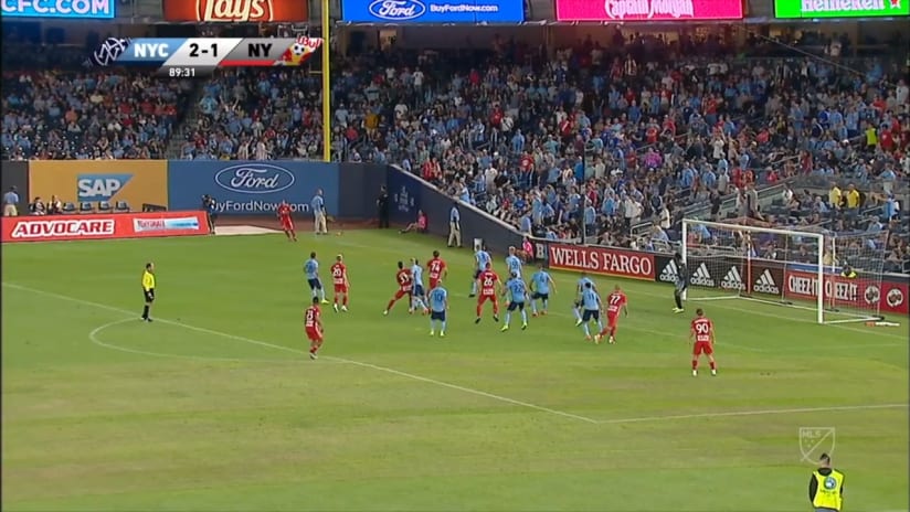 SHOT: Tim Parker header narrowly misses the target