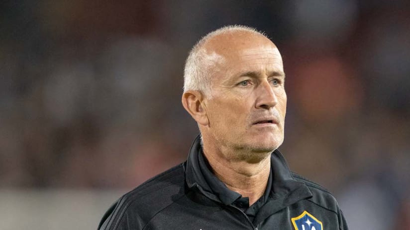 Dom Kinnear, as LA Galaxy assistant, looks on