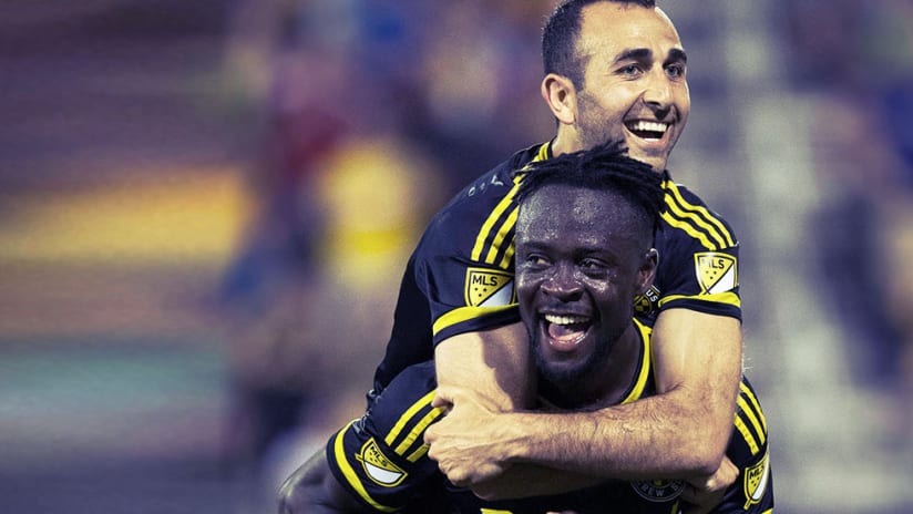 Kei Kamara, Justin Meram - Columbus Crew SC - Celebrating