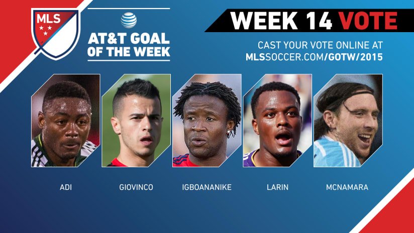 Vote now for AT&T MLS Goal of the Week: Week 14