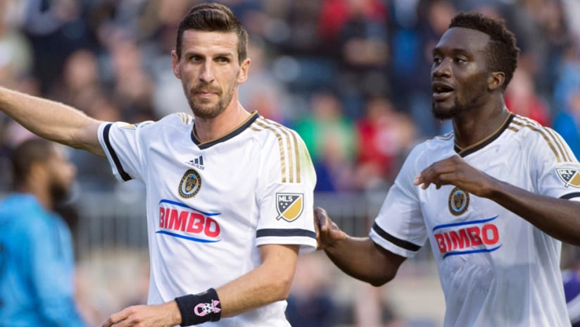 Sebastien Le Toux, CJ Sapong - Philadelphia Union - Celebration