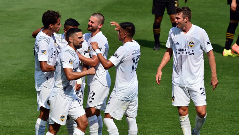 LA Galaxy group celebration celebrate vs LAFC