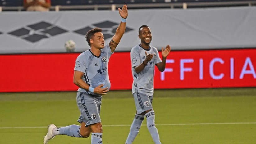 Erik Hurtado celebration - Sporting KC - Oct. 11, 2020