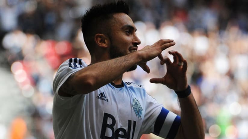 Pedro Morales celebrates the opening goal vs. Philadelphia Union (May 9, 2015)