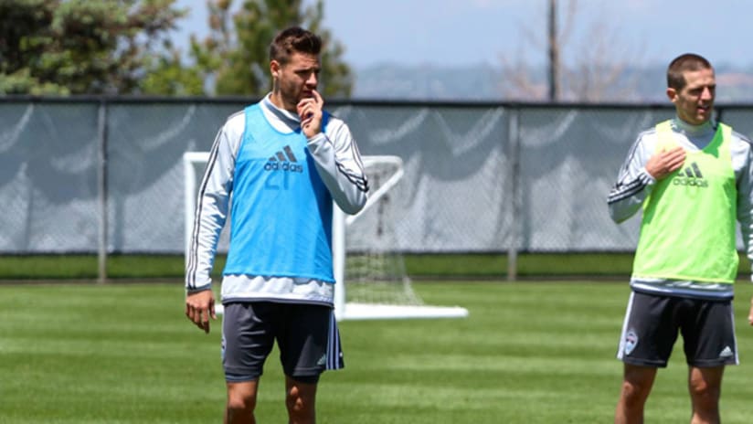 Colorado Rapids striker Luis Solignac in practice