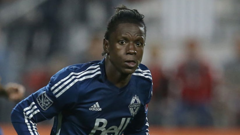 Vancouver Whitecaps striker Darren Mattocks looks for the ball