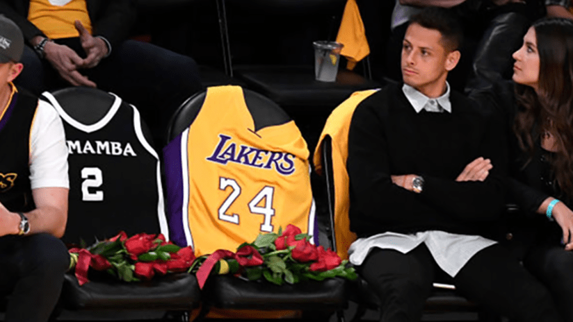 Javier Chicharito Hernandez at Lakers game