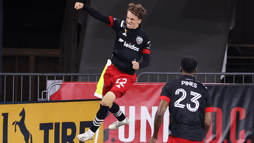 Griffin Yow celebrates first goal - DC United - September 19, 2020