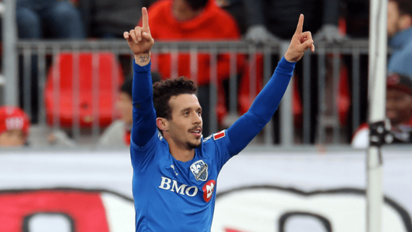 Felipe celebrates after scoring against Toronto FC