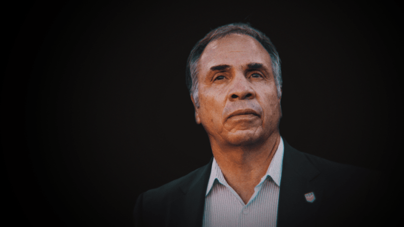 Bruce Arena - portrait against black background - use only for special posts