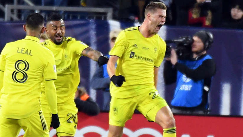 Walker Zimmerman celebration - Nashville SC - February 29, 2020