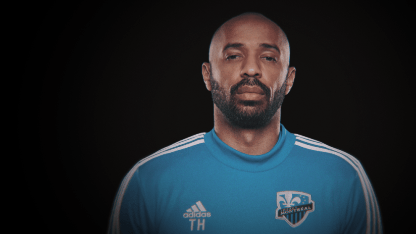 Thierry Henry - portrait against black background - use only for special posts