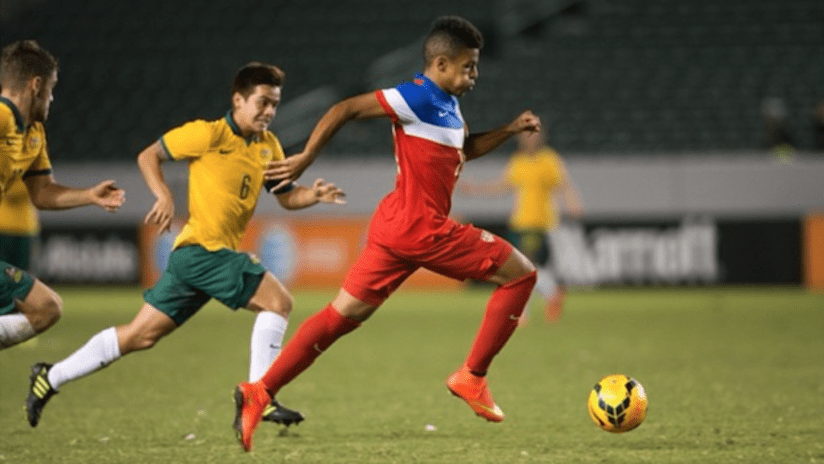 New Columbus Crew signing Romain Gall in action for US