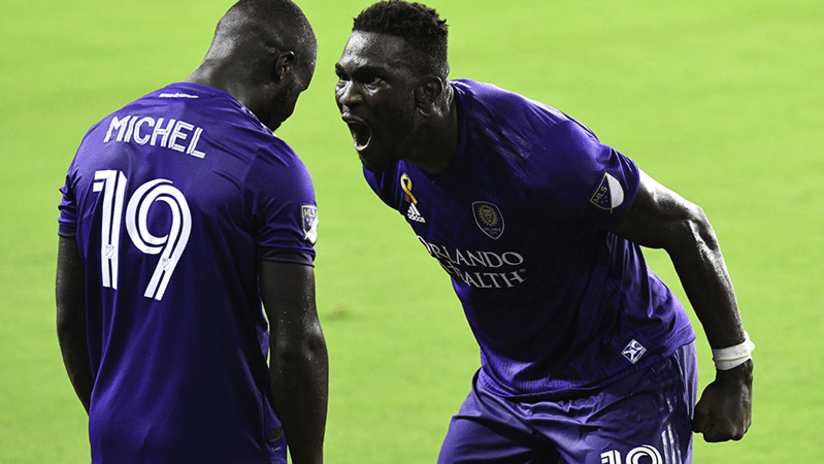 Daryl Dike celebrates a goal - Orlando City - September 5, 2020