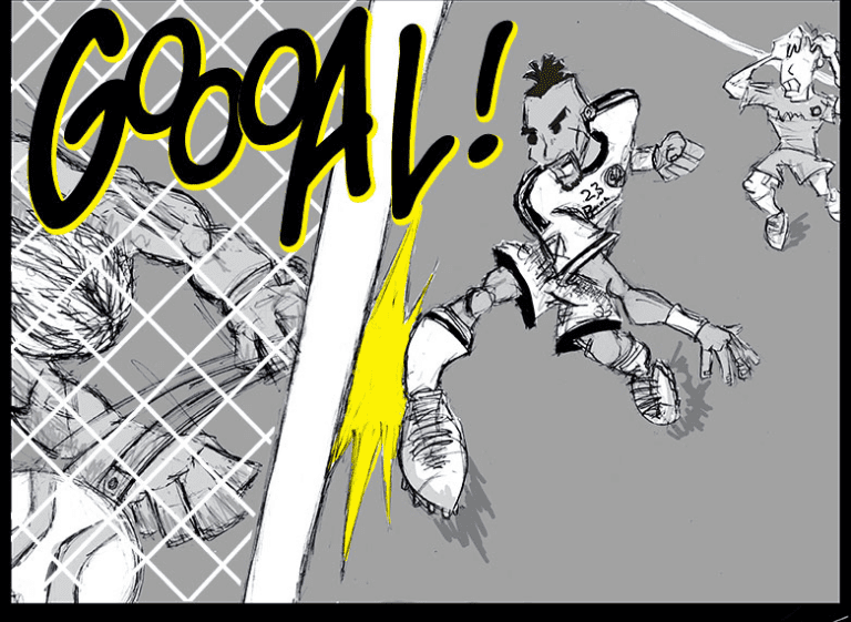 Game day with Kei Kamara! Columbus Crew SC star gets the comic-strip treatment -