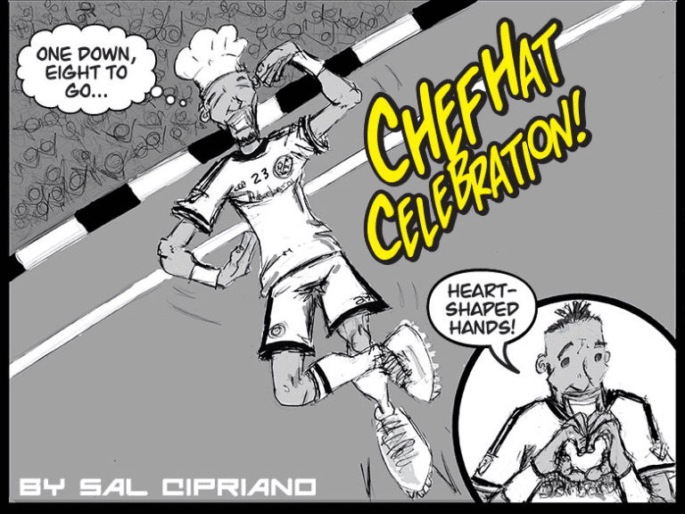 Game day with Kei Kamara! Columbus Crew SC star gets the comic-strip treatment -