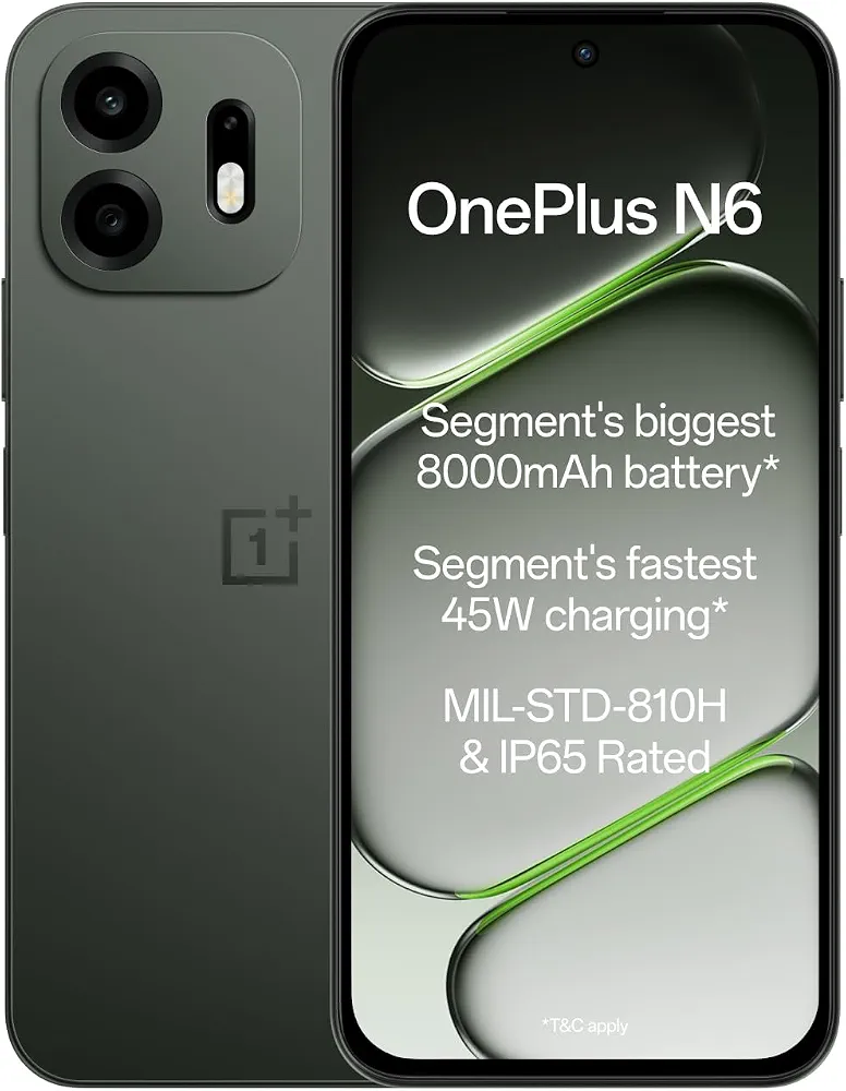 OnePlus N6 | 6GB+128GB | Midnight Green | Segment's Biggest 8000mAh Battery | Segment's Fastest 45W Charging | 60-Month Smoothness | Smooth 120Hz Display | 50MP Camera | Military-Grade Durability