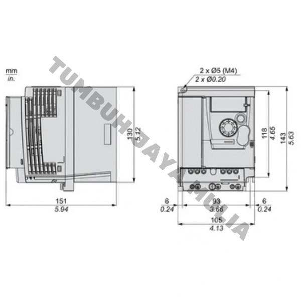 INVERTER SCHNEIDER ATV310HU55N4E 5,5KW 380V foto 3