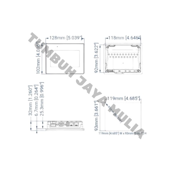HMI WEINTEK CMT2058XH 4.3 INCH WVA TFT LCD foto 3