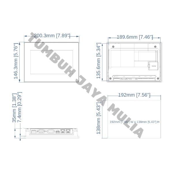 HMI WEINTEK CMT2078X 7 INCH WVA TFT LCD foto 2