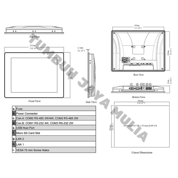 HMI WEINTEK CMT2128X 12.1 INCH WVA TFT LCD foto 3