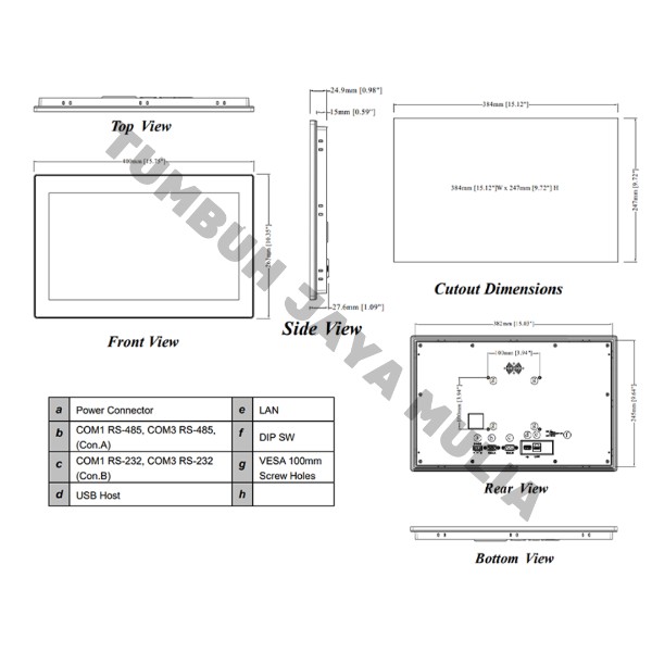 HMI WEINTEK CMT2166X 15.6 INCH WVA TFT LCD foto 3